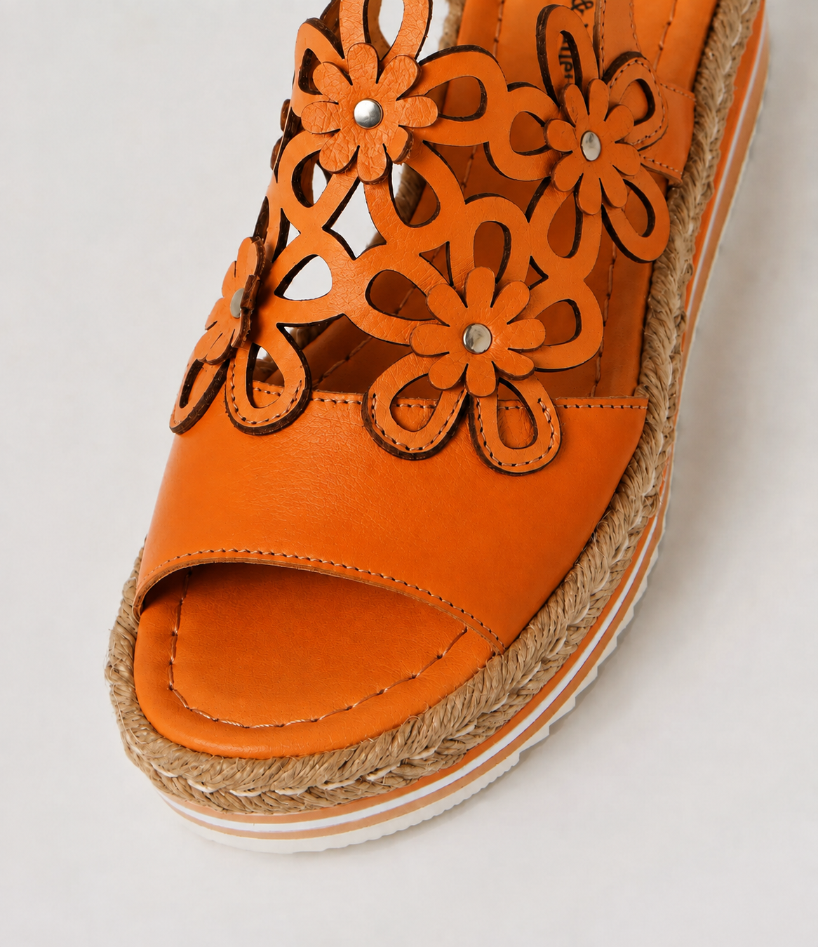Django & Juliette Aldo Orange Leather Sandals