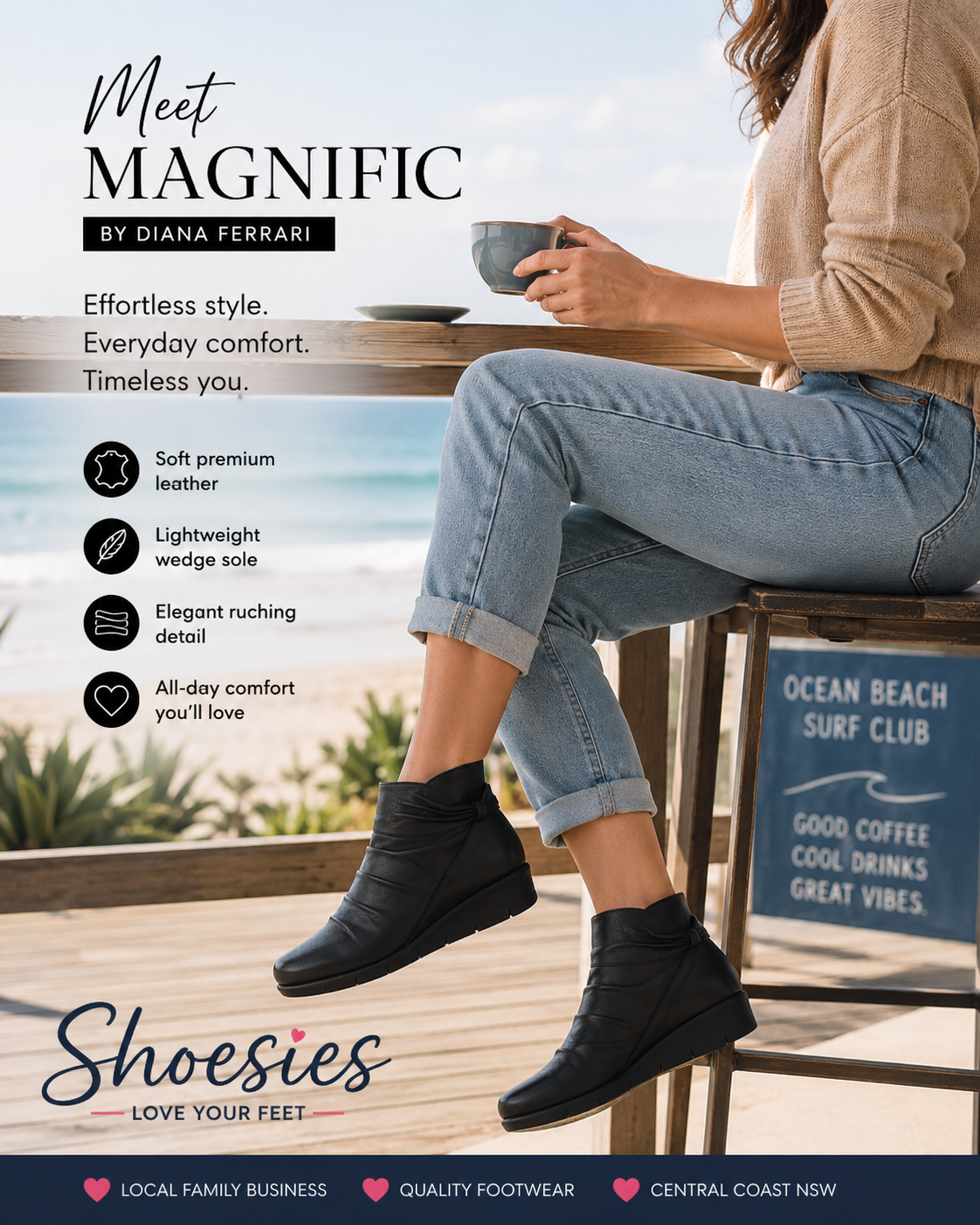 Supersoft Magnific - Black Leather Ankle Boots