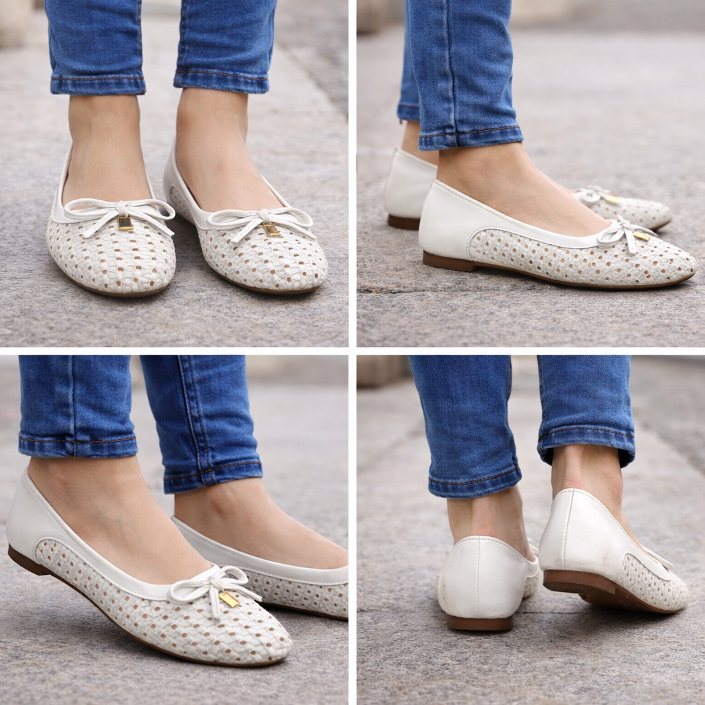 Mabella Weave Loafers - White