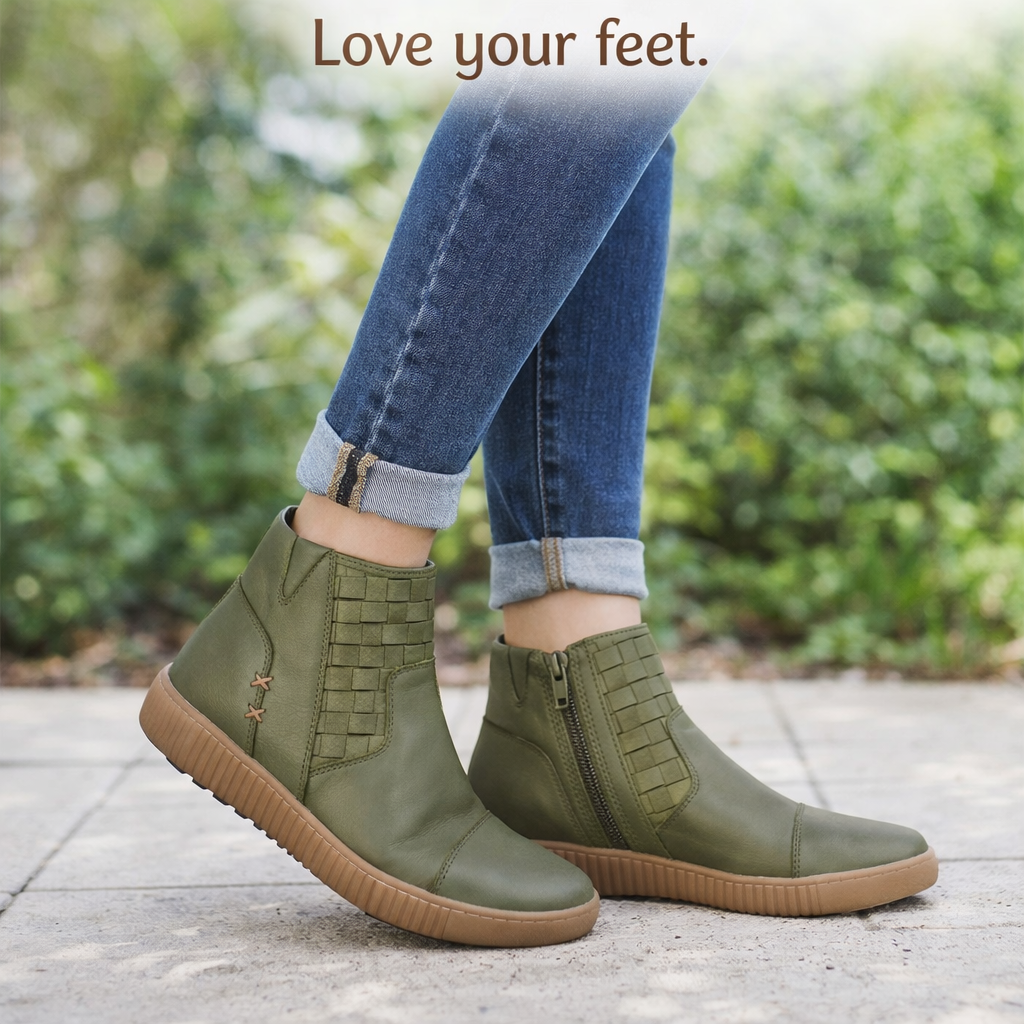 Cabello Willa Boot - Khaki Leather