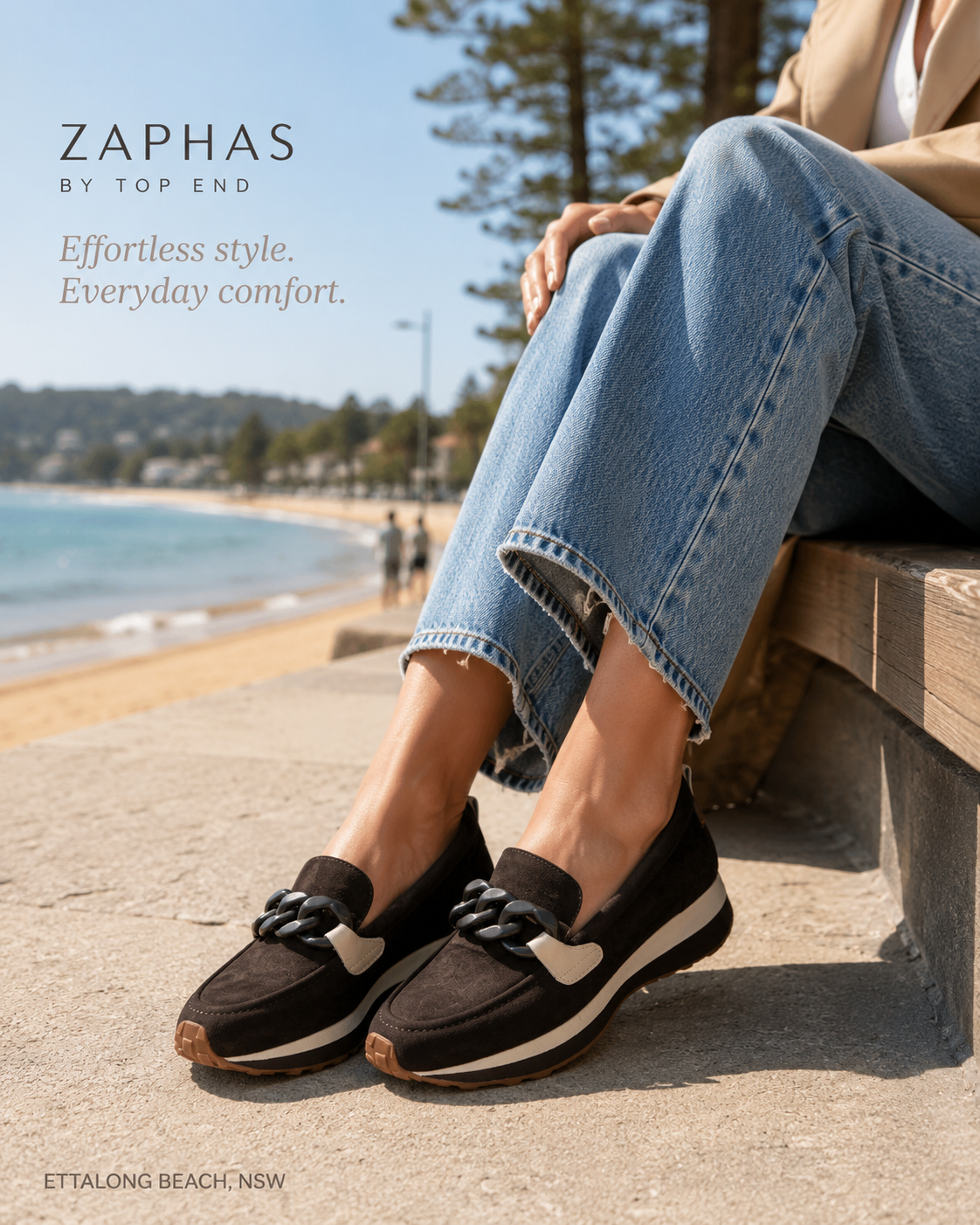 Top End Zaphas Loafer - Black/Milk Suede