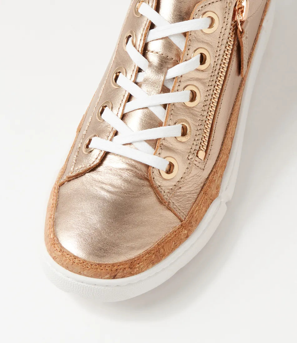 Django & Juliette Torayne Multi Lace up Flats - Champagne White