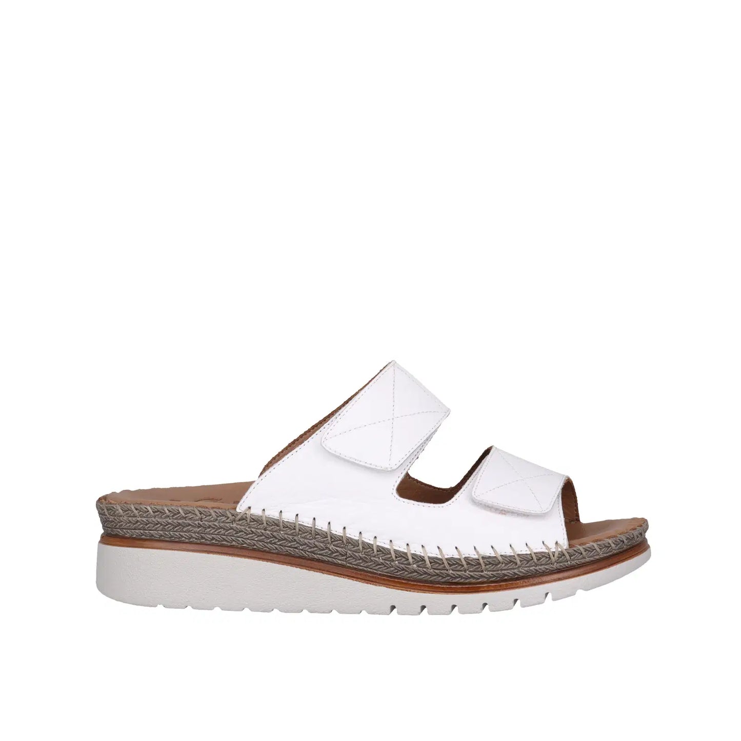 Cabello Dual Slide - White Leather