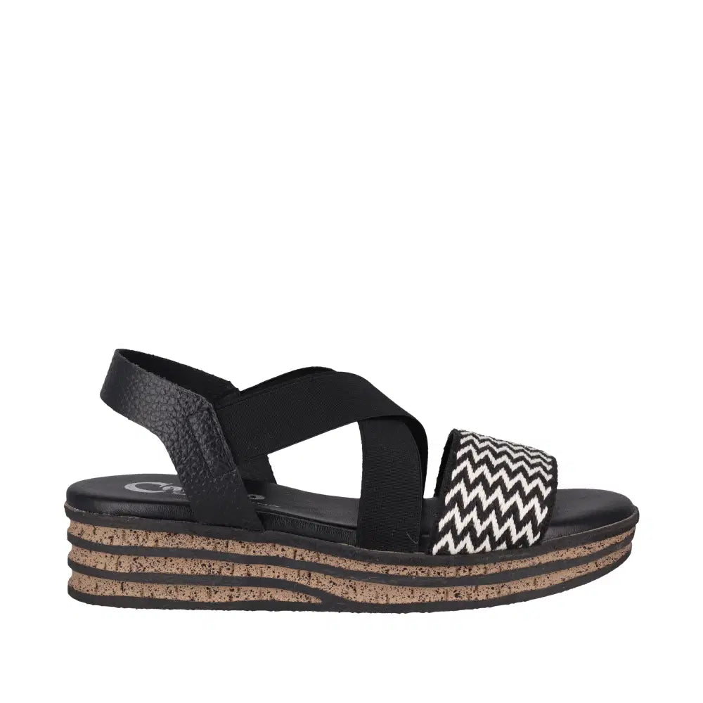 Cabello Virtue Sandal - Black Leather