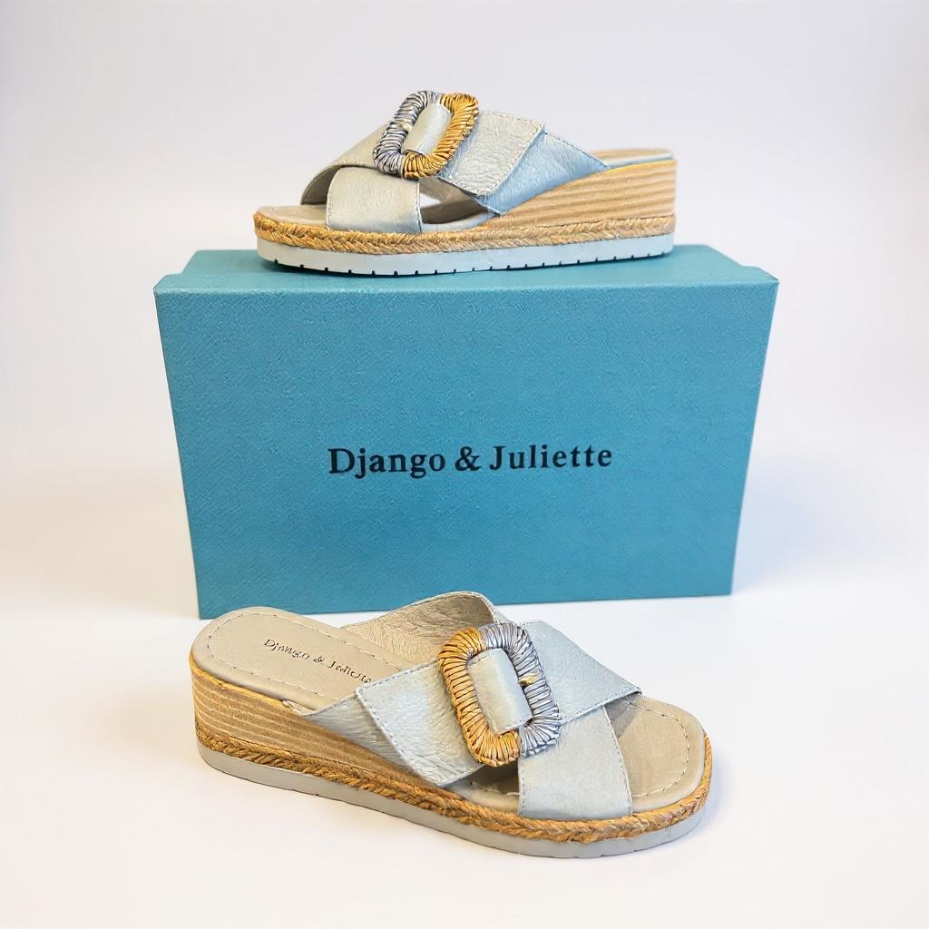Django & Juliette Iveta Slide - Denim Leather