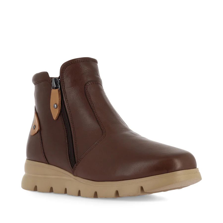 Sala Eddie Ankle Boot - Praline (Dark Brown) Leather