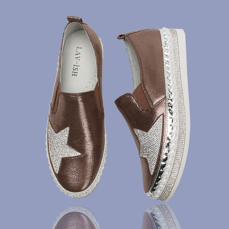 LAV-iSH LVSNK Sneaker Star Bronze – Shoesies