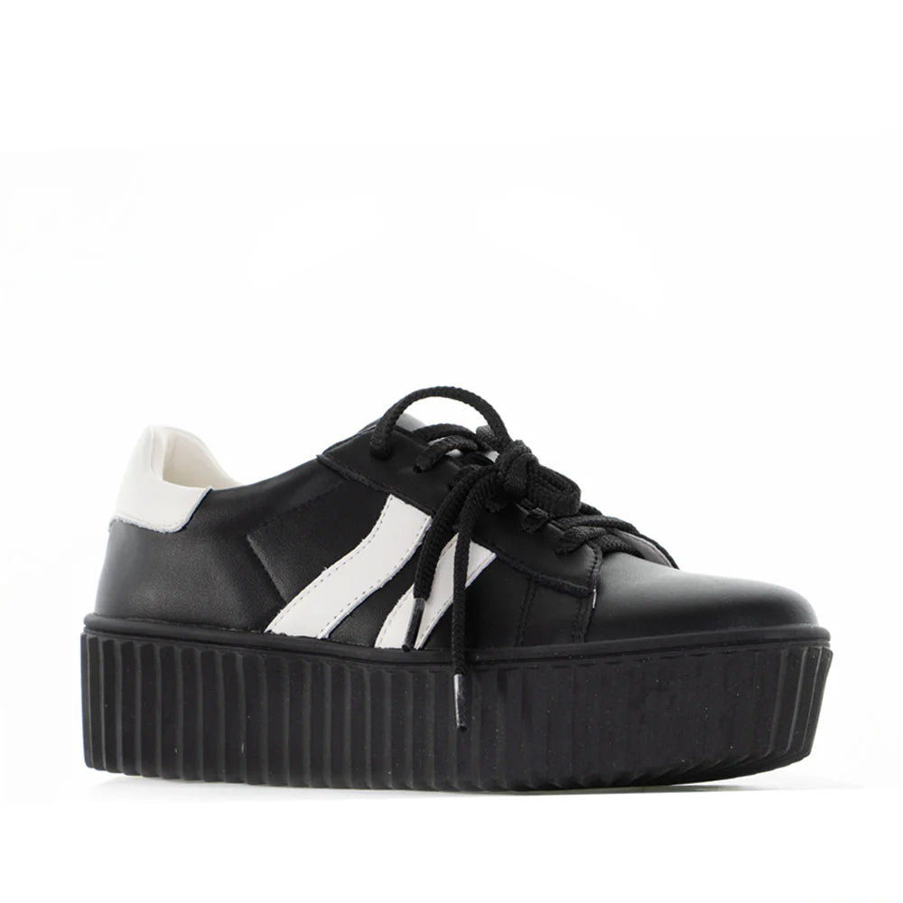 Alfie & Evie Rain - Black White Leather