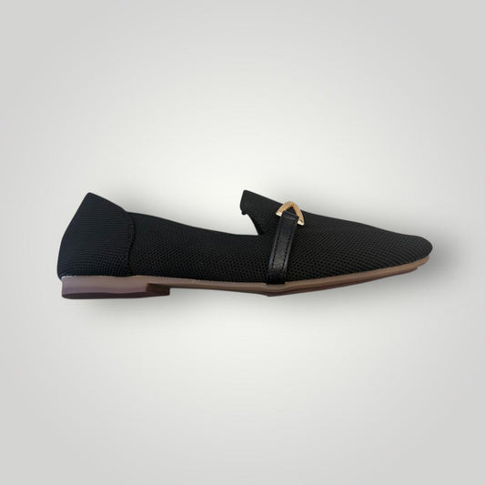 sheshe Margot - Black Knit Fabric Loafer