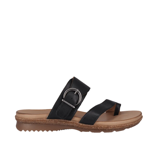 Cabello Archy Sandal - Black Leather