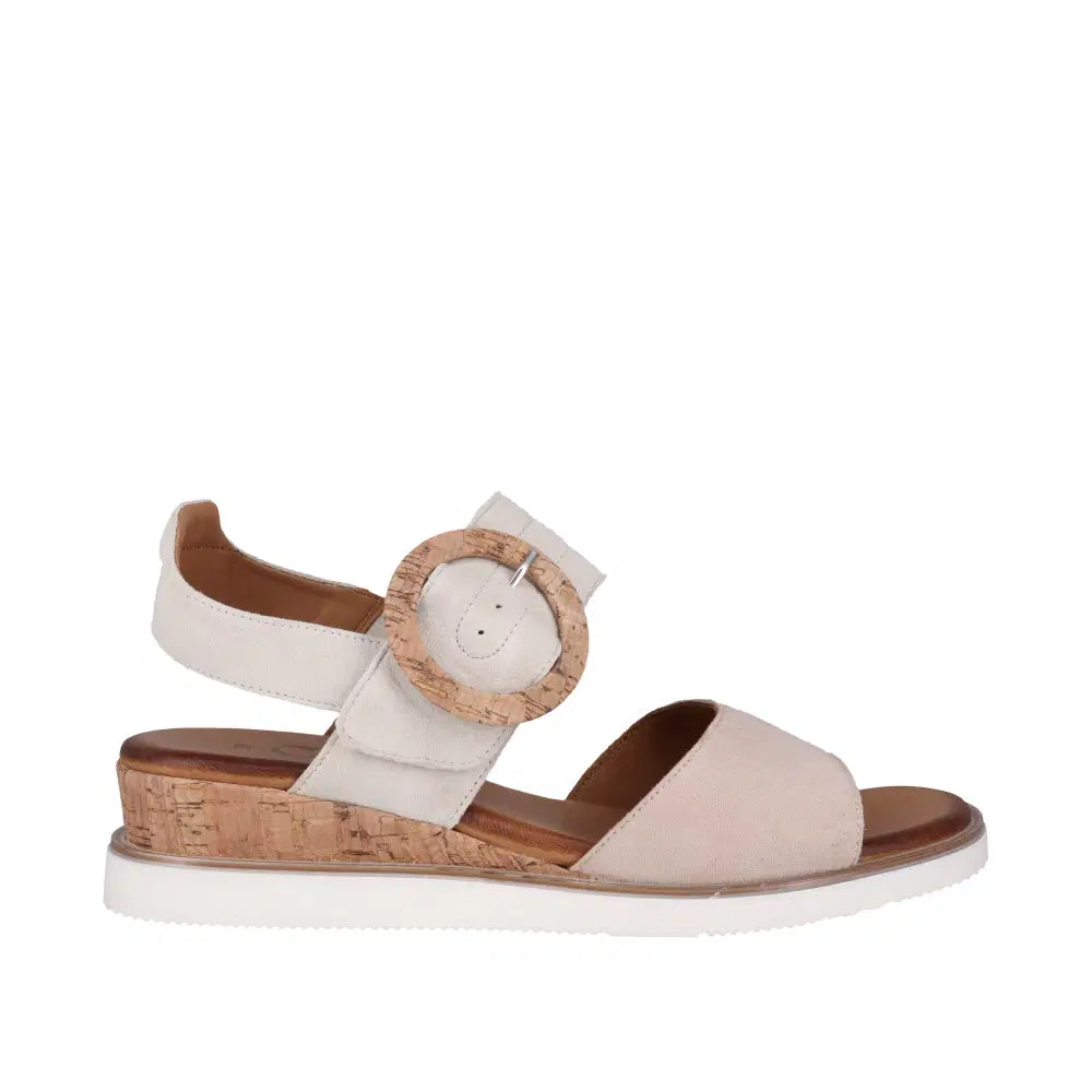 Cabello Aspen Sandal - Beige Leather