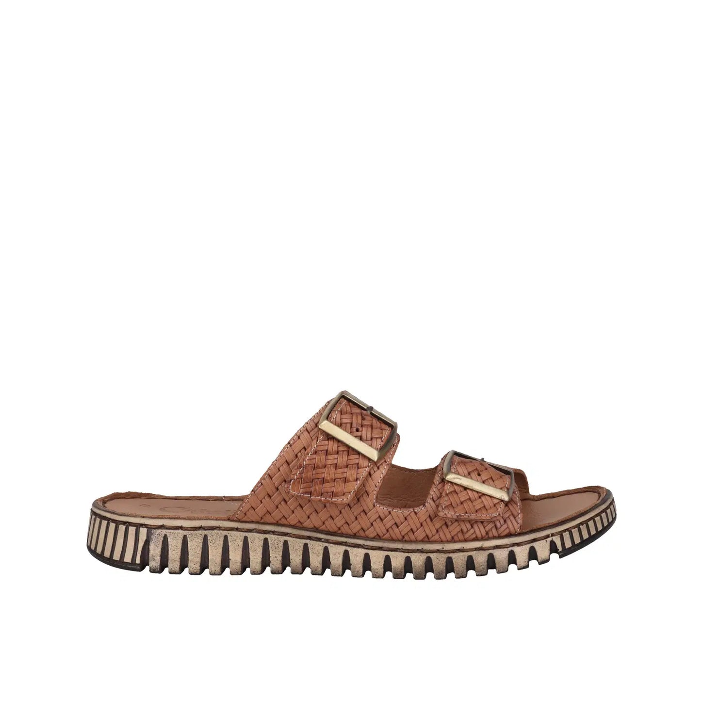 Cabello Aztec Slide - Tan Leather