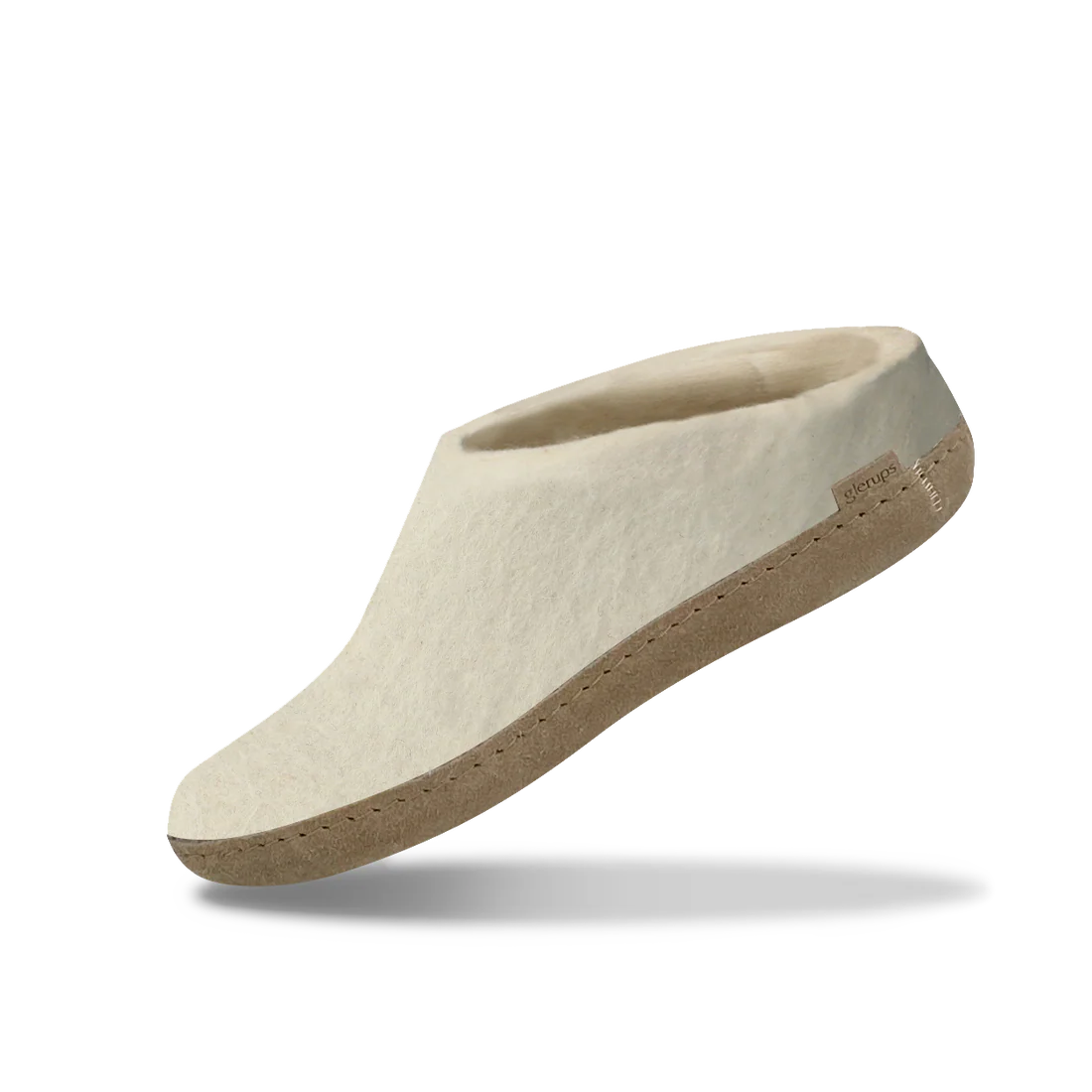 Glerups Felt Slip-On – White Natural Wool