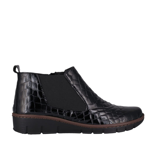 Cabello Comfort Ankle Boot CP452-22 - Black Croco