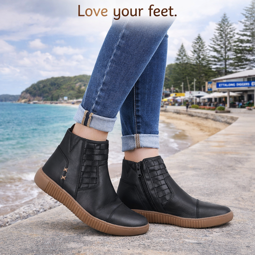 Cabello Willa Boot - Black Leather