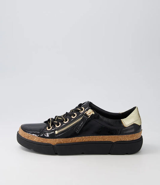 Torayne Multi Lace up Flats - Black Gold