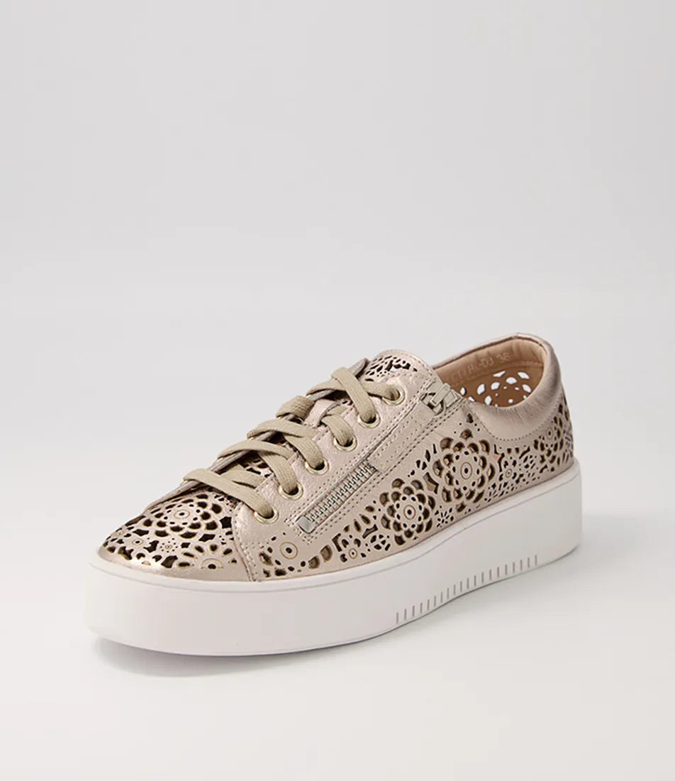 Leitha Platino Leather Sneakers Ws - DJango & Juliette