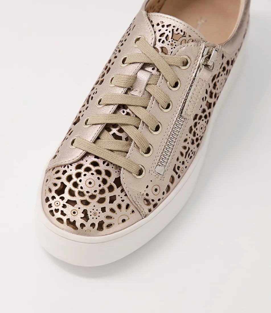 Leitha Platino Leather Sneakers Ws - DJango & Juliette