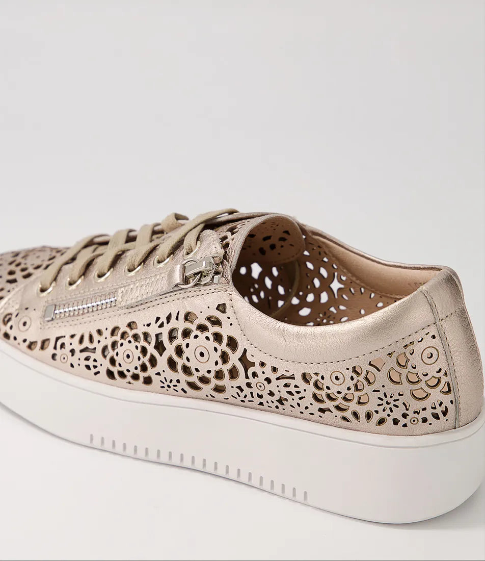 Leitha Platino Leather Sneakers Ws - DJango & Juliette