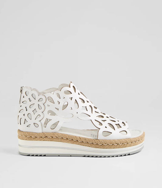 Django & Juliette Adely - White Leather Sandals