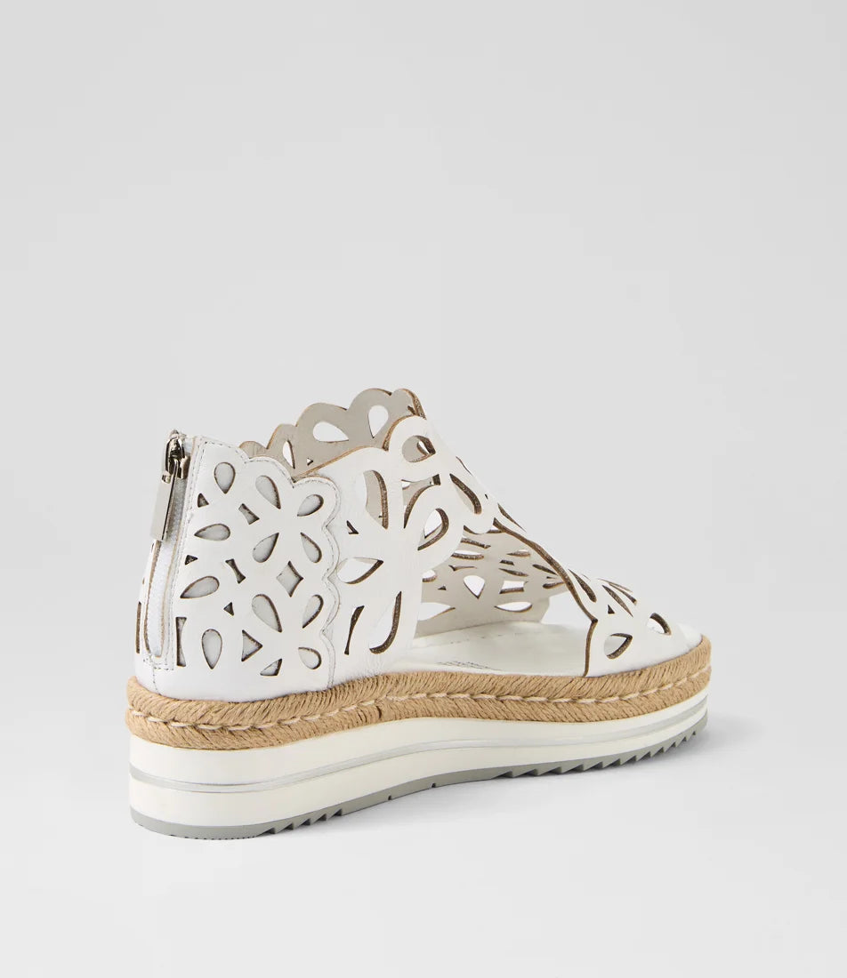 Django & Juliette Adely - White Leather Sandals
