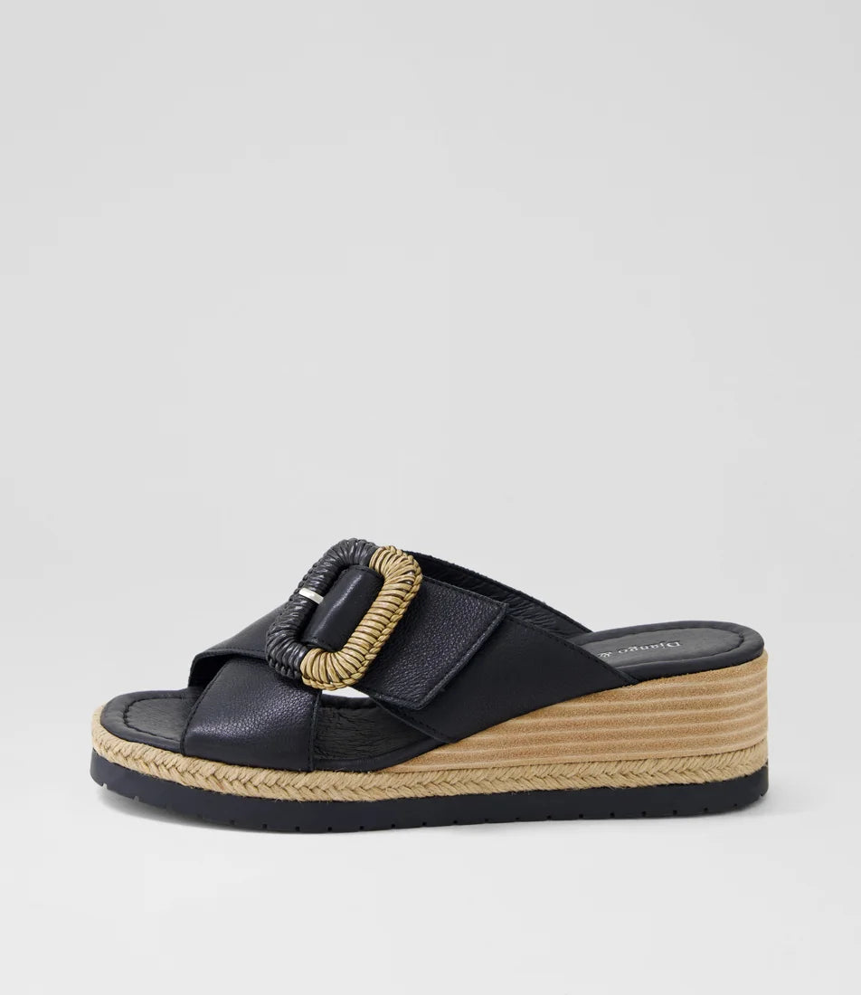 Django & Juliette Iveta Slide - Black Leather