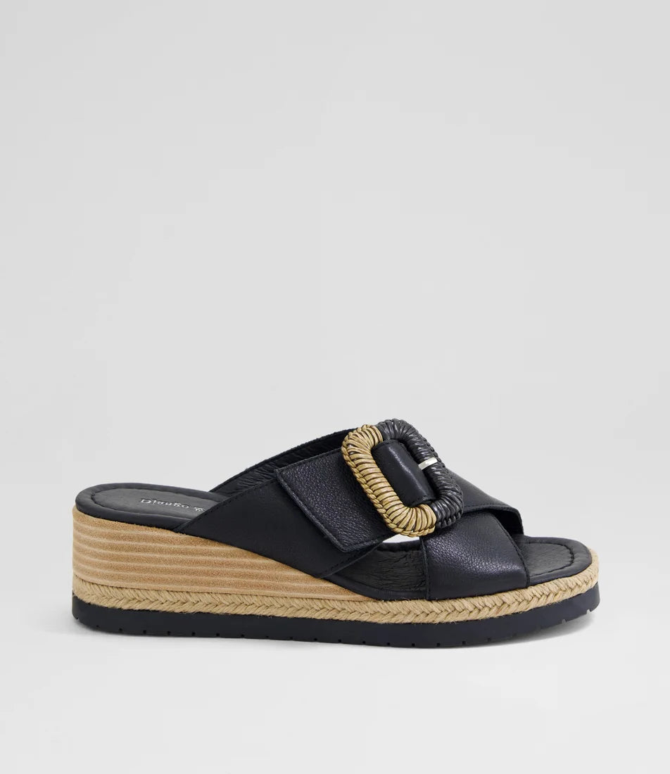 Django & Juliette Iveta Slide - Black Leather