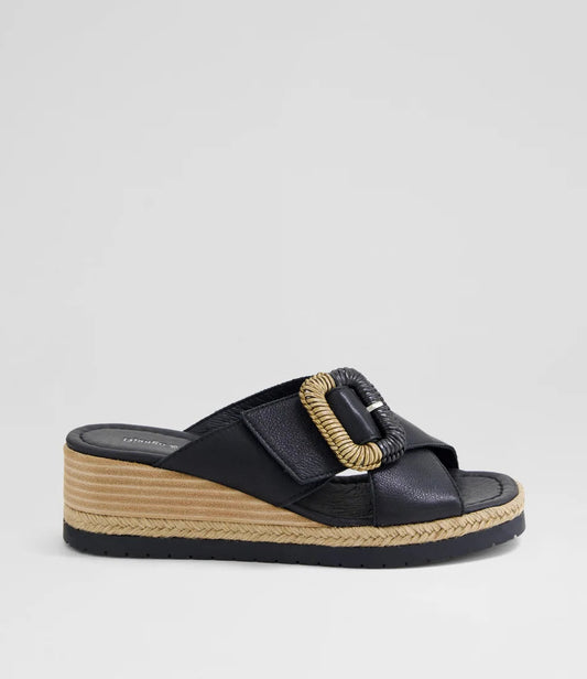 Django & Juliette Iveta Slide - Black Leather