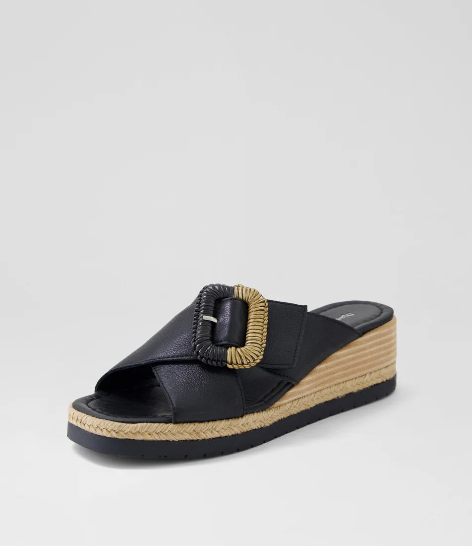 Django & Juliette Iveta Slide - Black Leather