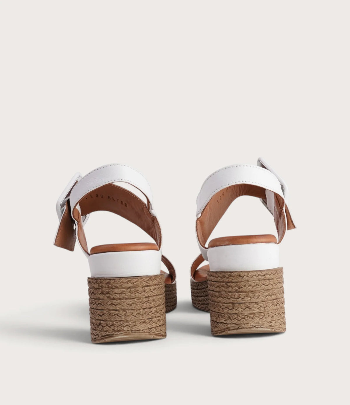 Sala Los Altos – White Leather Wedge Sandals