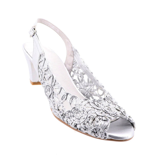 Emma Kate Event Womens Comfortable Mid Heel Dress Sandals - Silver