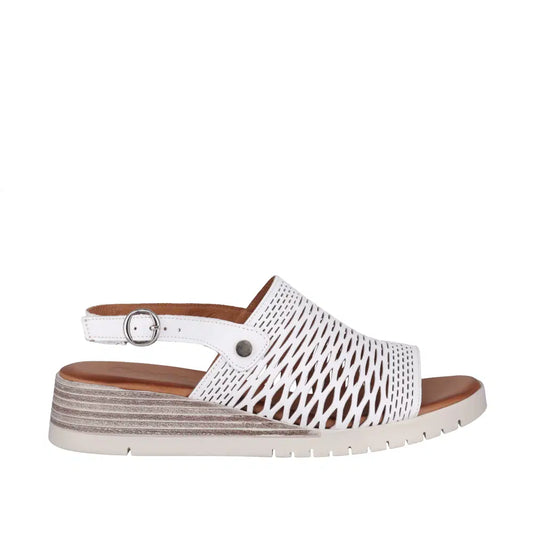 Cabello Enigma Sandal - White Leather