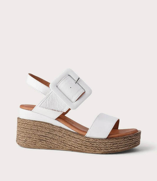 Sala Los Altos – White Leather Wedge Sandals