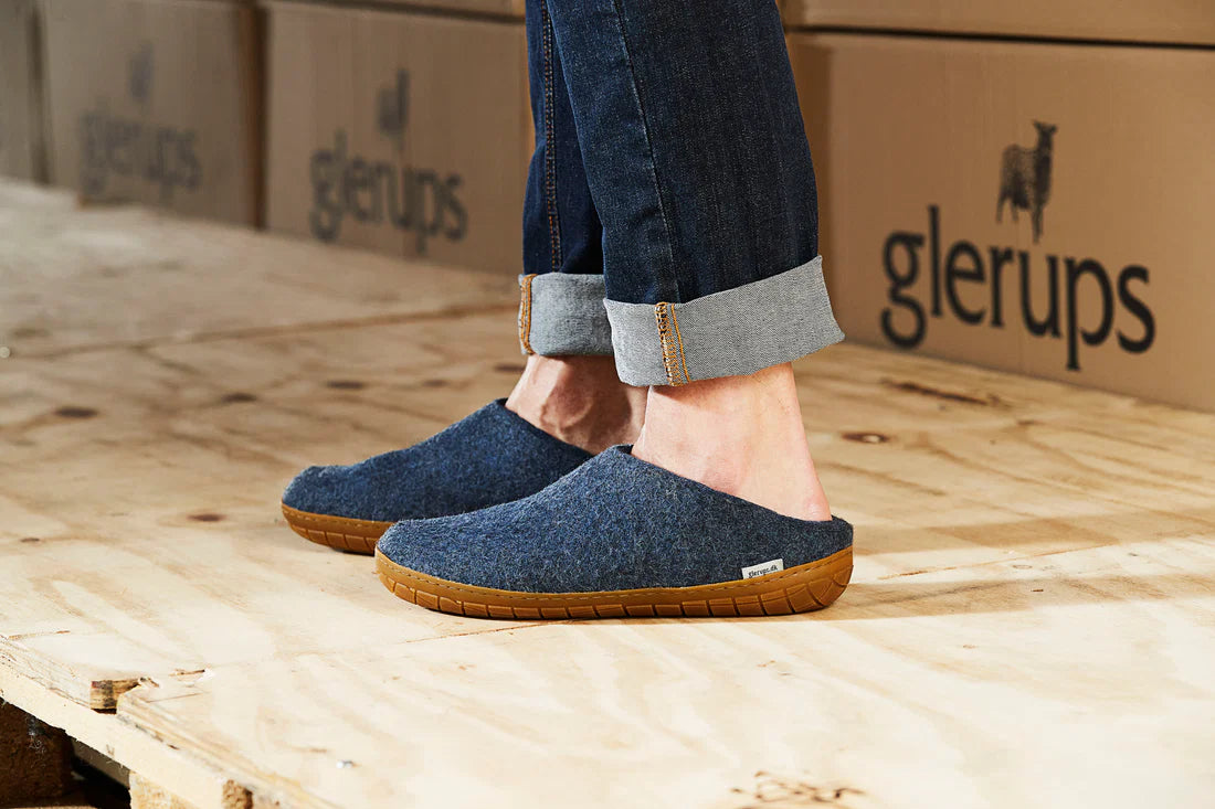 Glerups Felt Slip-On – Denim Natural Wool