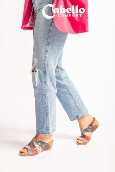 Cabello Hannah Wedge - Multi Leather