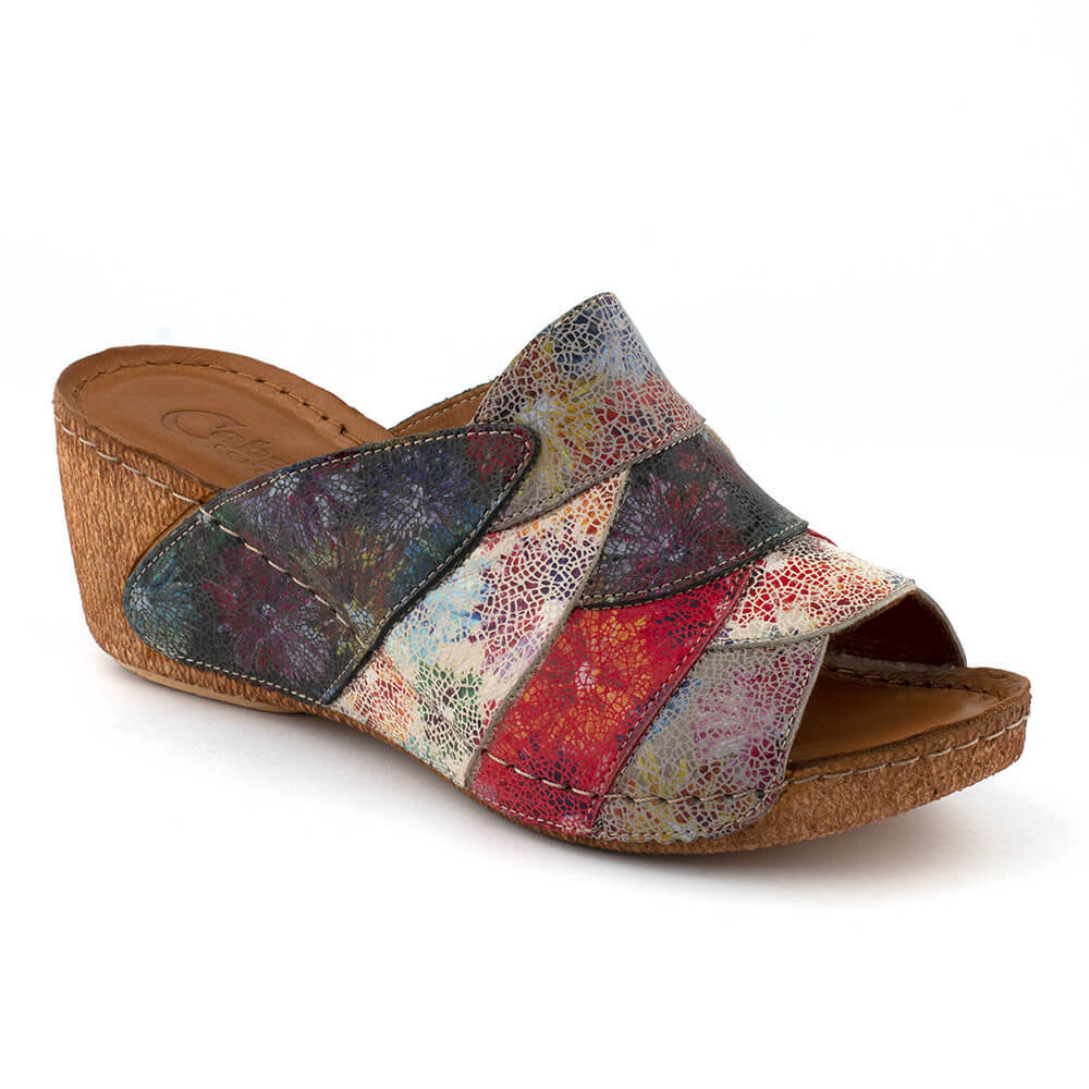 Cabello Hannah Wedge - Multi Leather