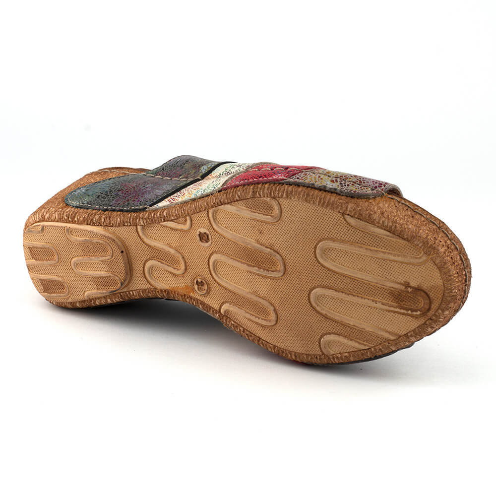 Cabello Hannah Wedge - Multi Leather