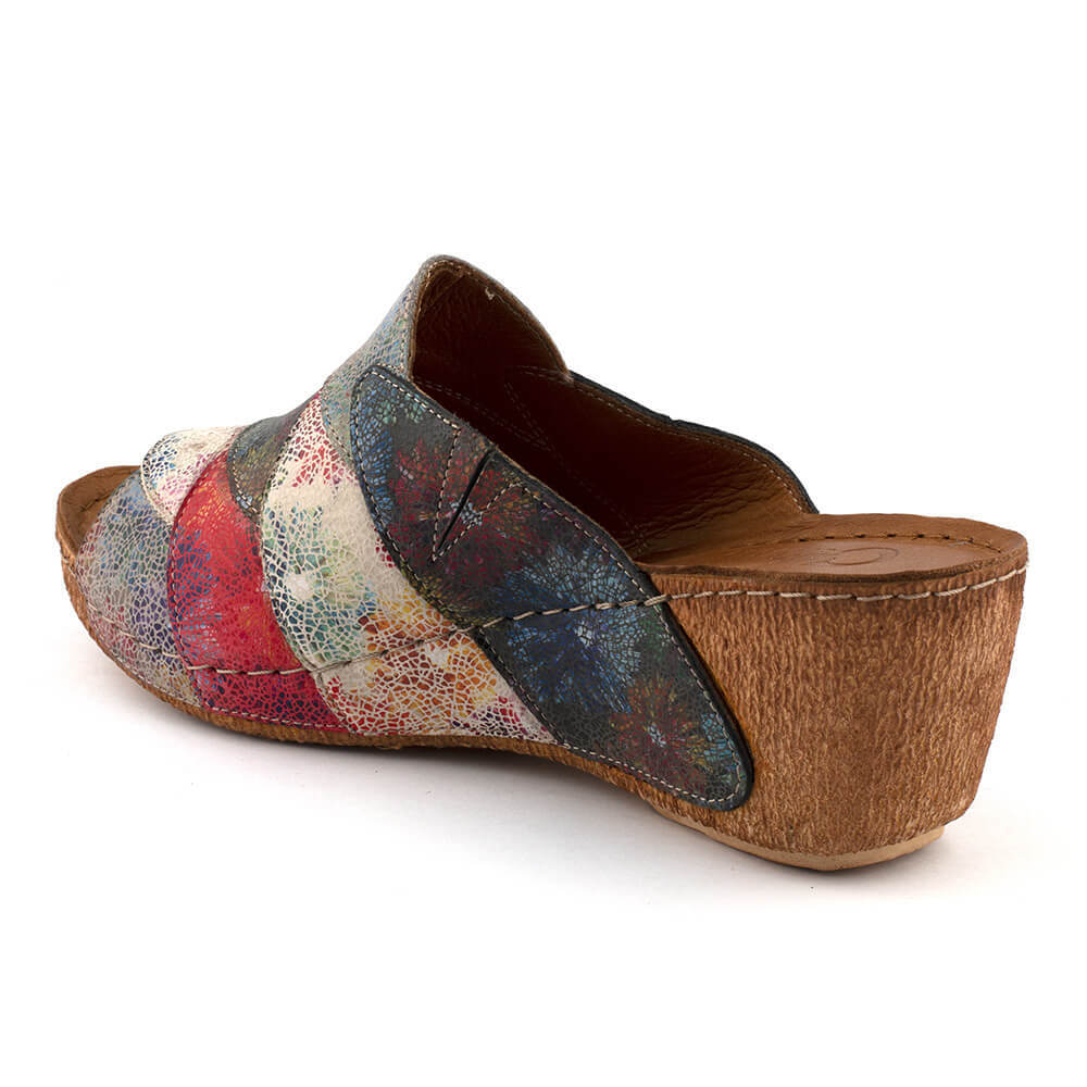 Cabello Hannah Wedge - Multi Leather