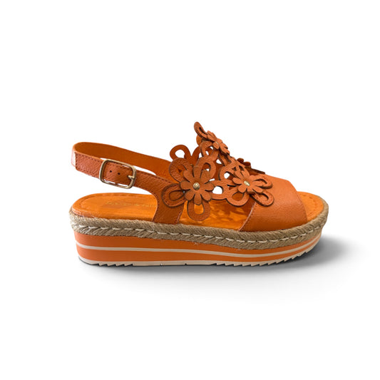 Django & Juliette Aldo Orange Leather Sandals