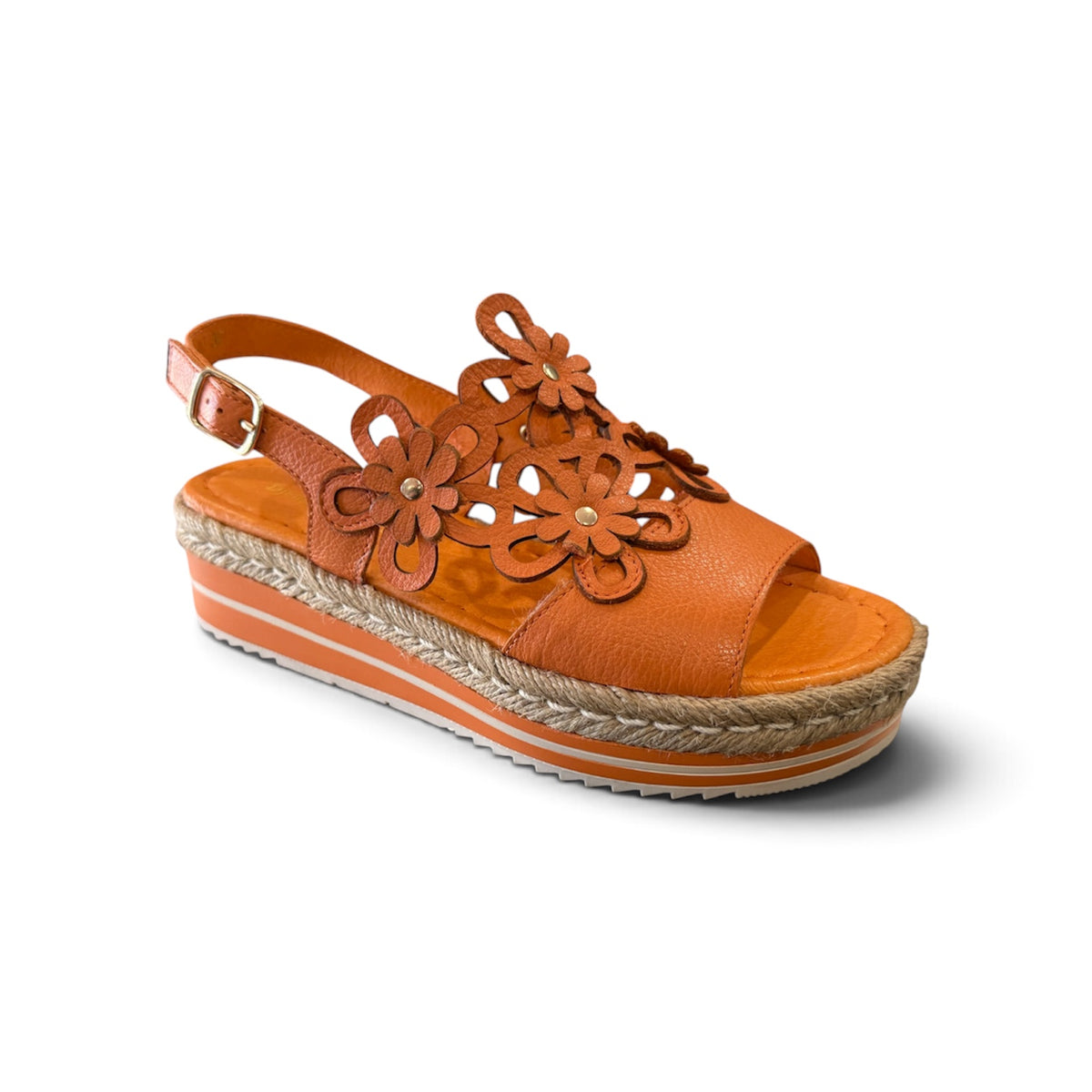 Django & Juliette Aldo Orange Leather Sandals