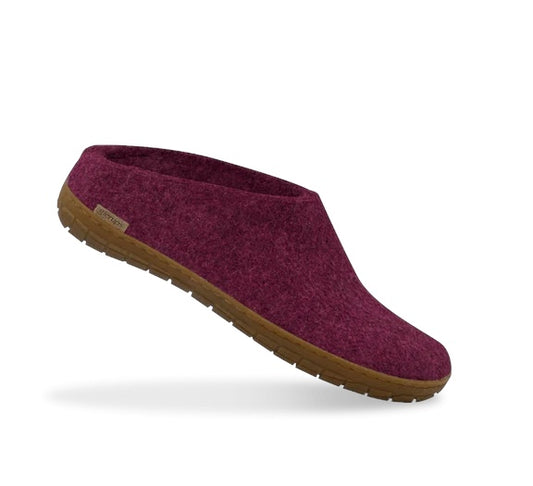 Glerups Felt Slip-On – Cranberry Natural Wool