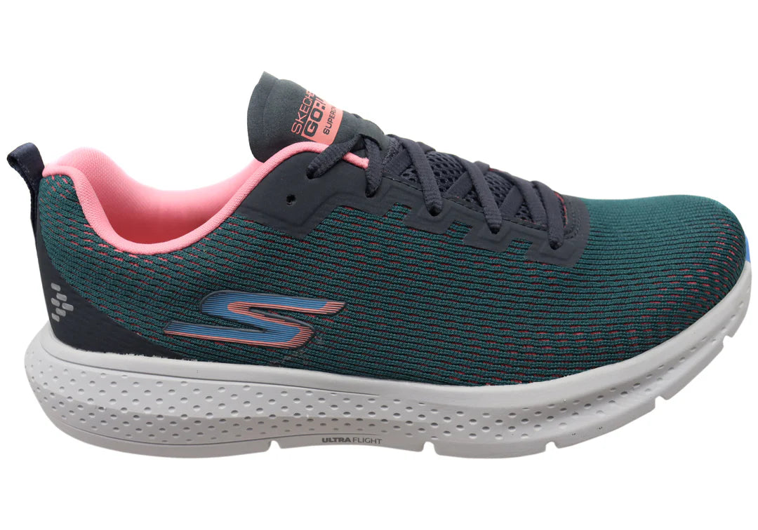 Skechers Womens GORun Supersonic Comfortable Athletic Shoes - Charcoal Pink