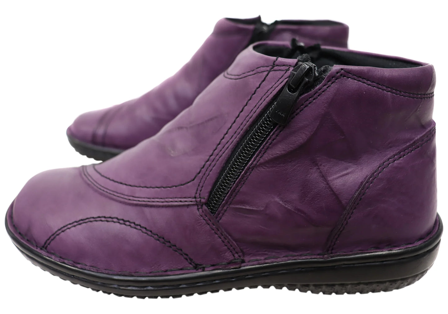 Cabello 5250-27 Ankle Boot - Purple Crinkle