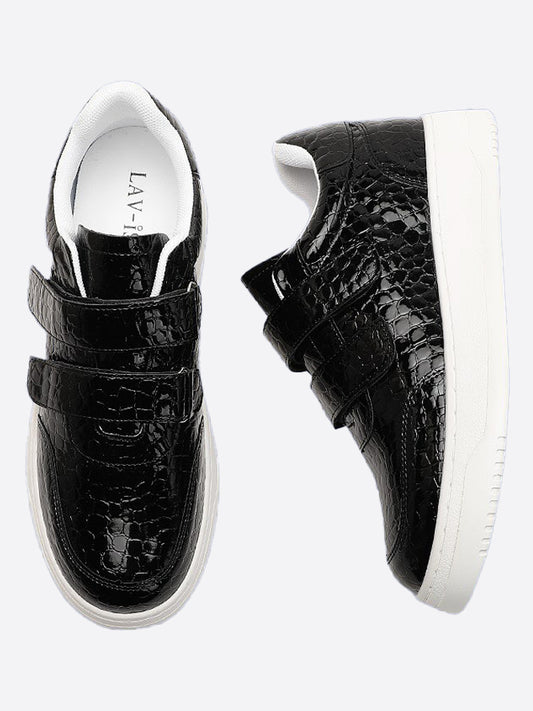 LAV-iSH Velcro Crocodile Sneaker LVSNKCRO - Black