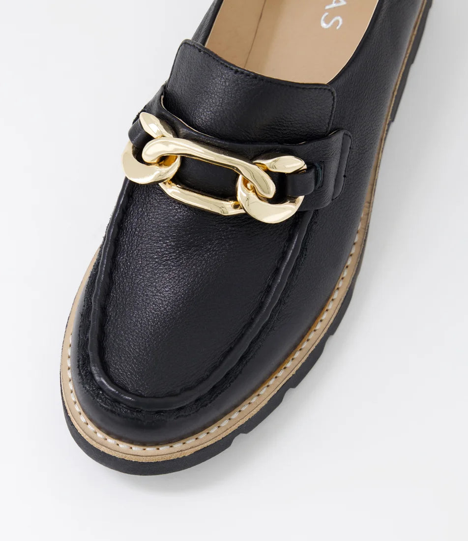Django & Juliette DRISA Leather Loafer - Black