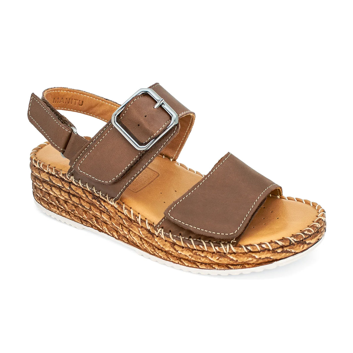 Sala Manitu - Praline (Dark Brown) Leather Wedge Sandal