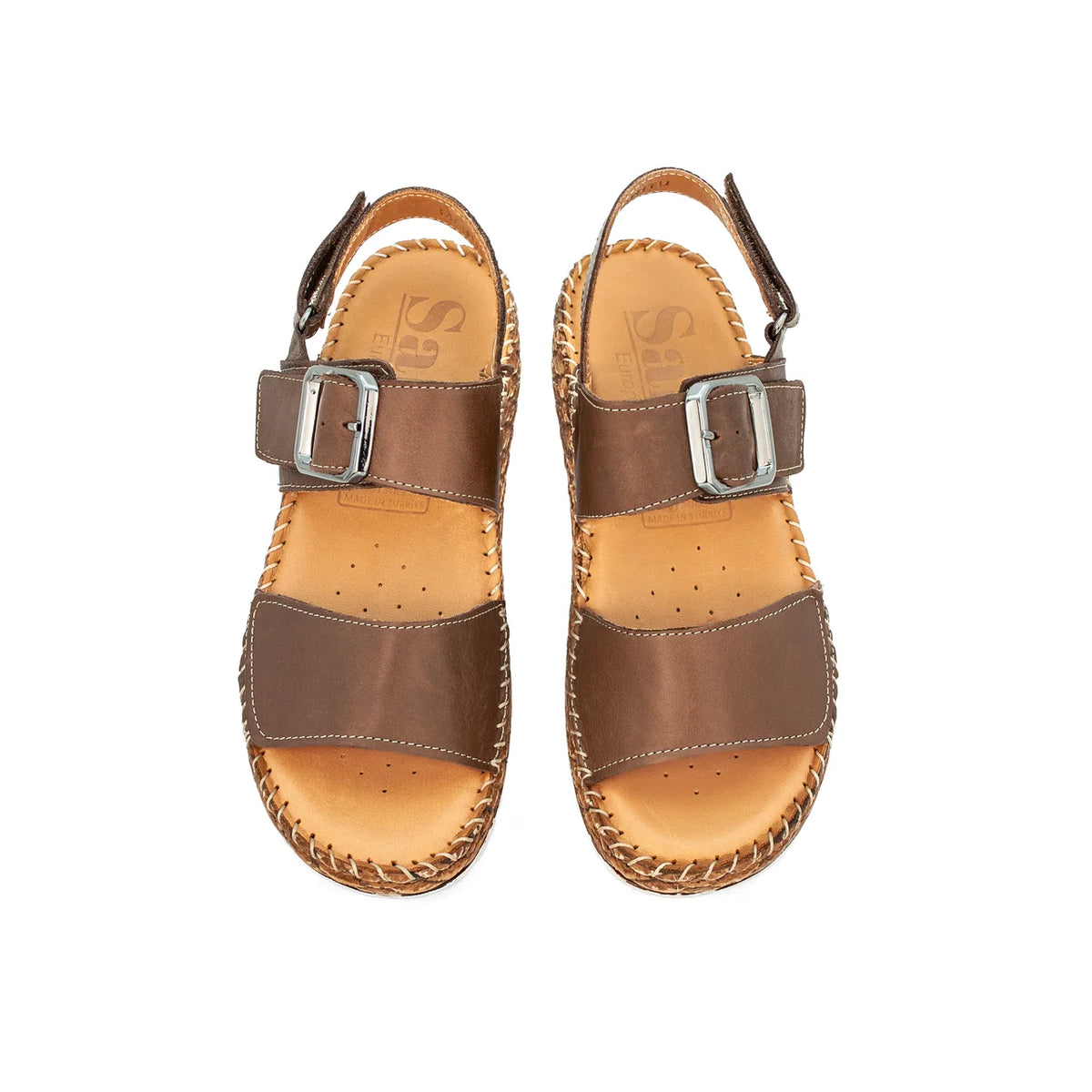 Sala Manitu - Praline (Dark Brown) Leather Wedge Sandal