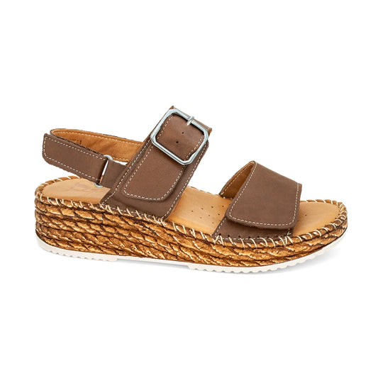 Sala Manitu - Praline (Dark Brown) Leather Wedge Sandal