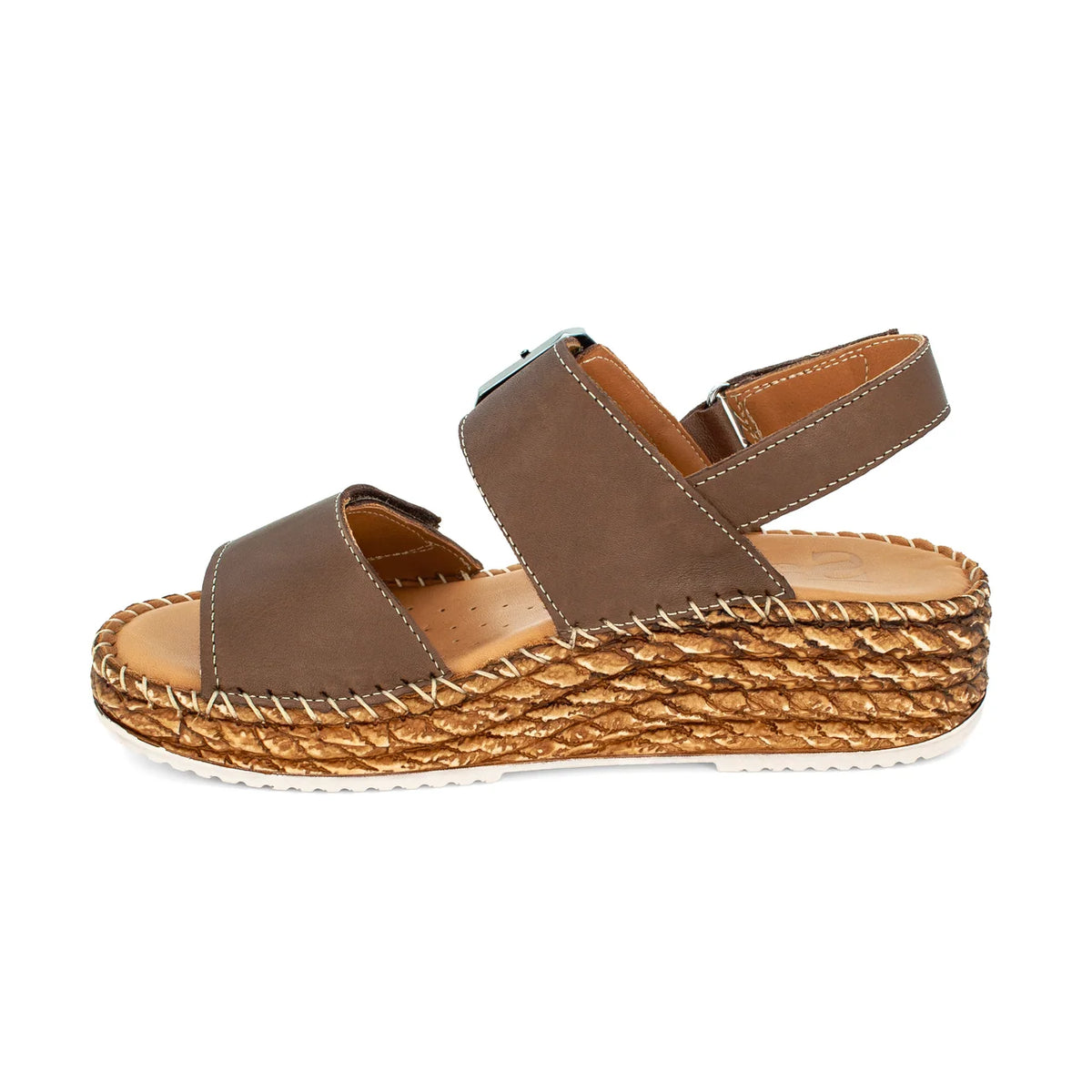 Sala Manitu - Praline (Dark Brown) Leather Wedge Sandal