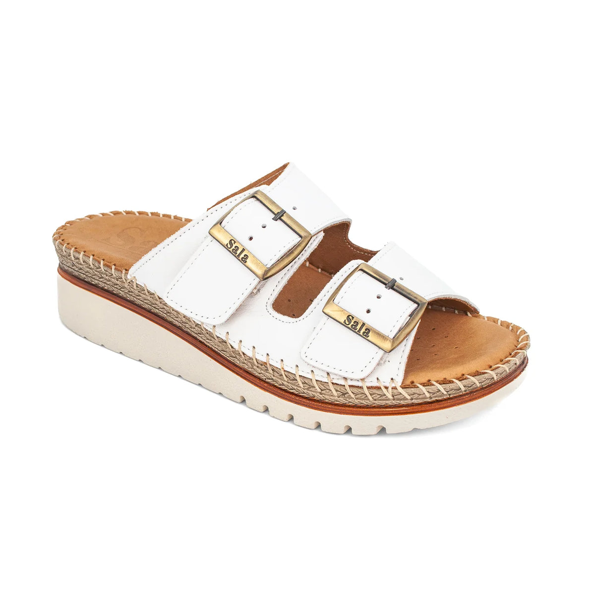 Sala Oasis Wedge Sandal – White Leather